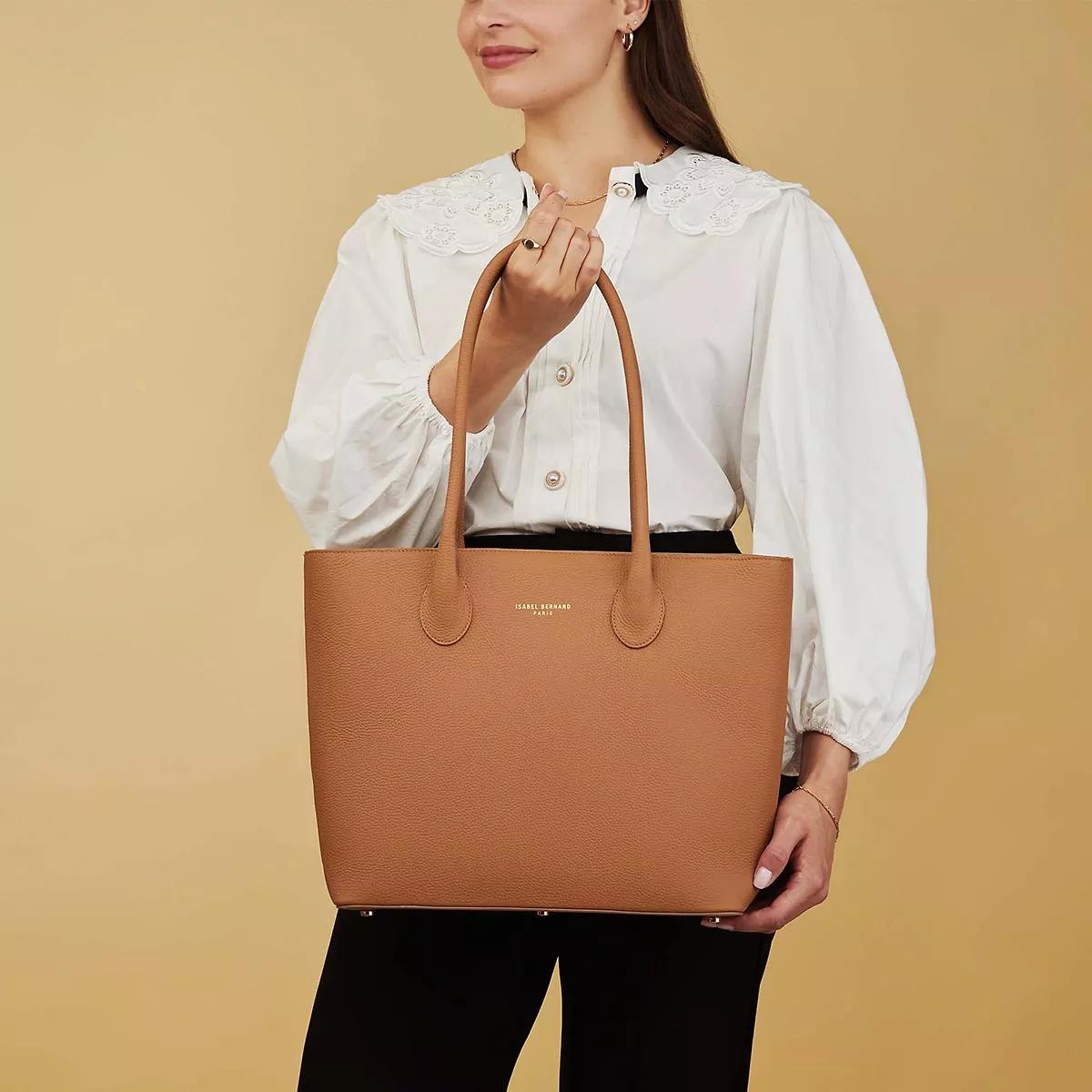 Thumbnail - Isabel Bernard Shopper - Honoré Lysanne Camel Calfskin Leather Shoulder Bag - Gr. unisize - in Cognacbraun - für Damen