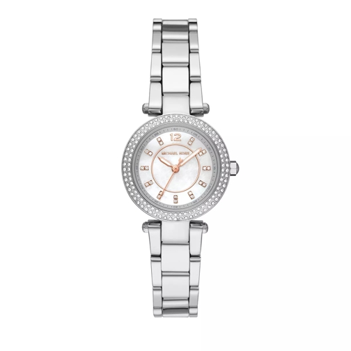 Michael Kors Women's Parker Three-Hand Stainless Steel Watch MK Silver Montre habillée