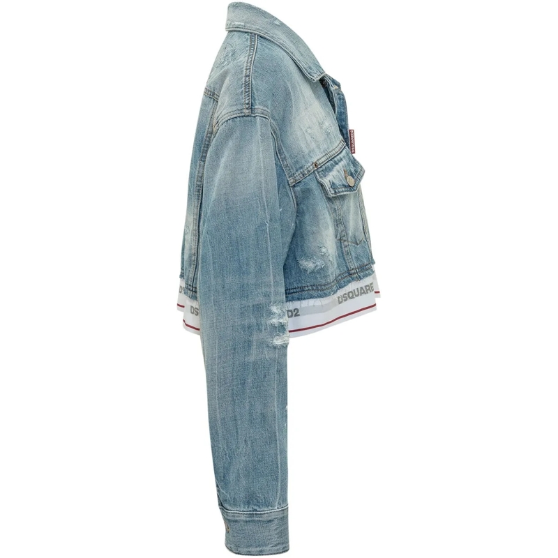 Dsquared2 Veste en jean Giacca Denim Corta con Tasche e Bottoni blau(Image 3)