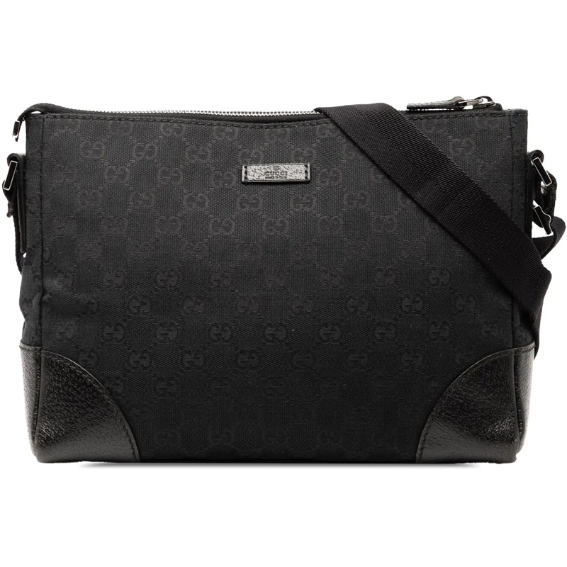 Gucci Schultertasche GG Canvas Crossbody schwarz