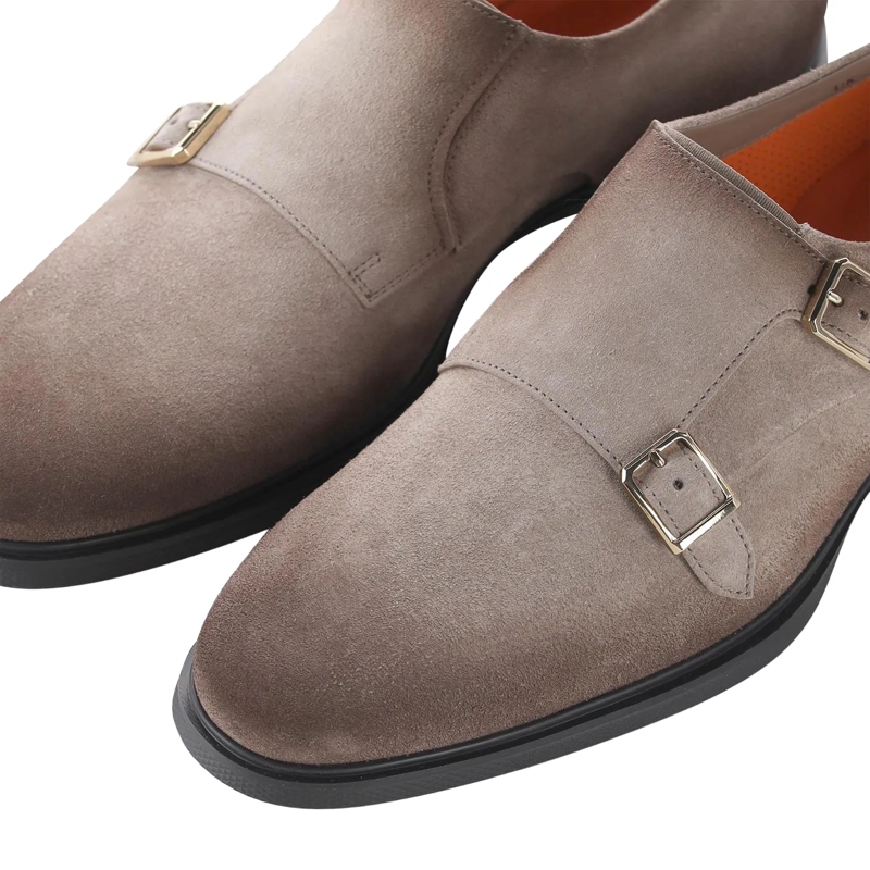 Santoni Monkstraps Doppel-Monkstraps aus Veloursleder braun(Image 2)