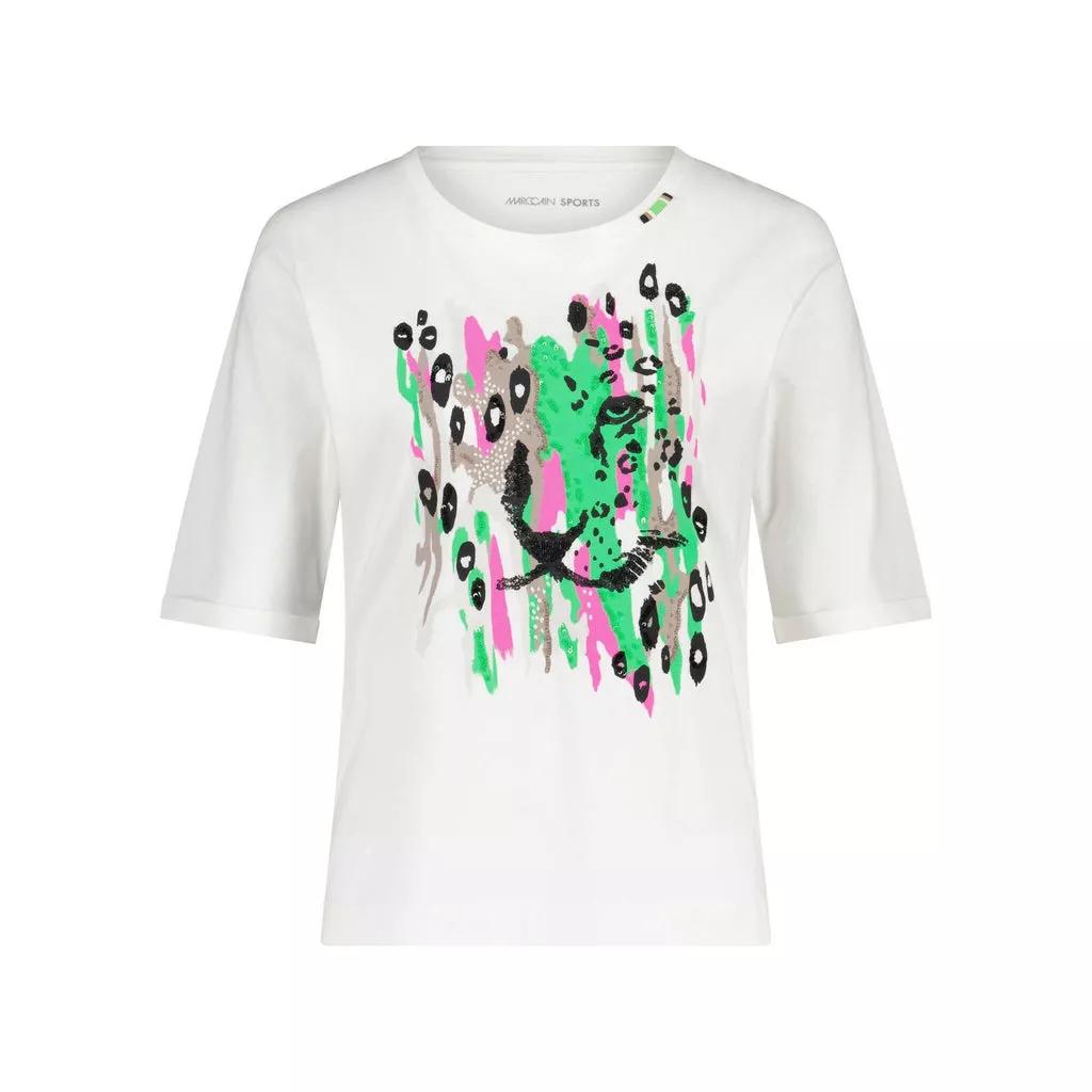 Marc Cain - T-Shirt mit Motiv - Größe 38 - white