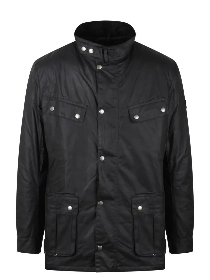 Thumbnail - Barbour - Biker Style Barbour Duke Waxed Jacket - Größe L - schwarz