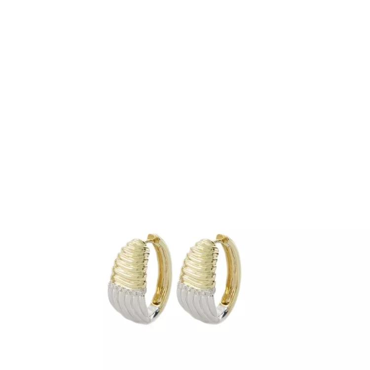 Yvonne Leon Ohrringe - Berlingot Vague  Earring - Golg/White - 9K - Gr. unisize - in Gold - für Damen