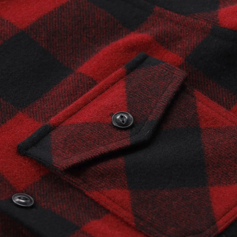 Woolrich veste Overshirt Check Ranger aus Woll-Mix rot(Image 4)
