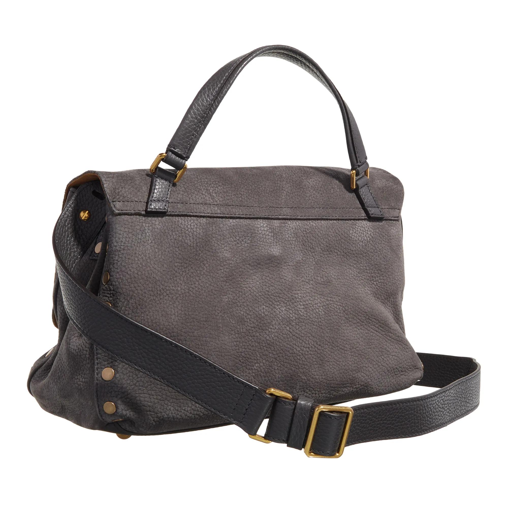 Zanellato Shoppers Cool Grey Calf Suede Handbag in grijs