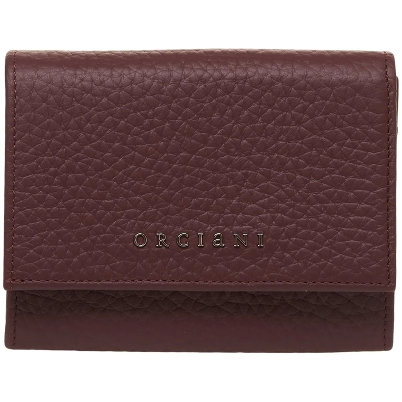 Orciani Porte-monnaie Grained leather wallet rot