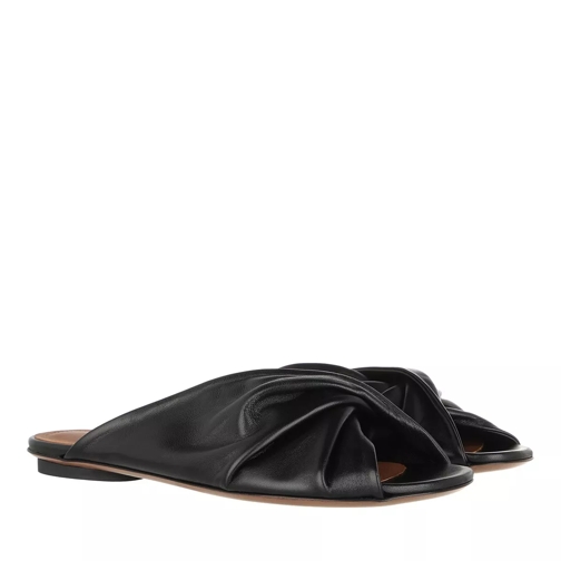 L´Autre Chose Flat Sandals Lamb Leather Black Slide
