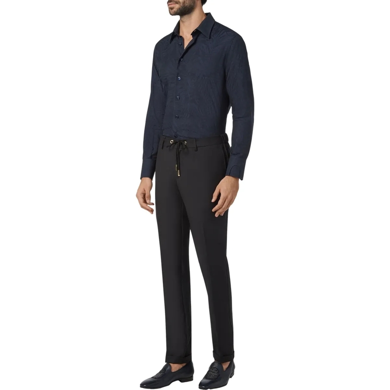 BILLIONAIRE Hemd Hemd Slim Fit Palms dunkel-blau(Image 3)