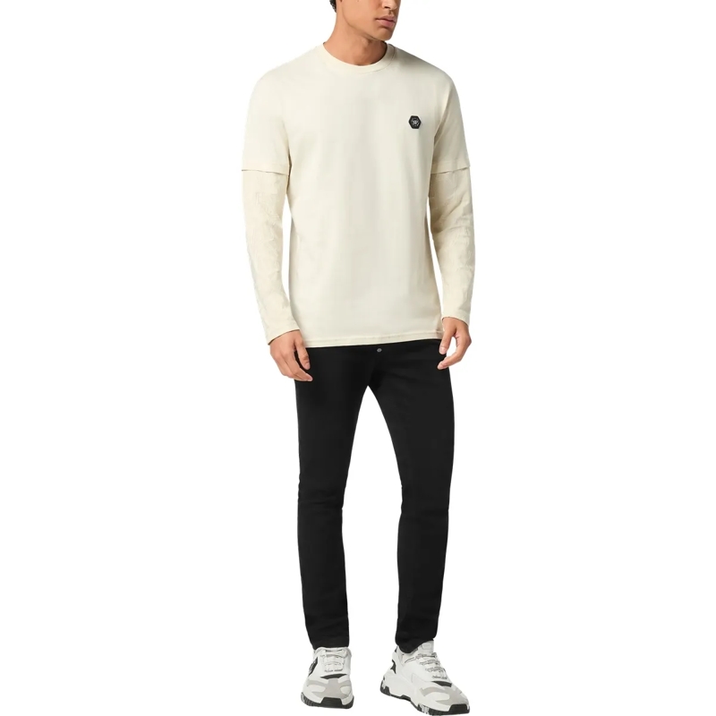 Philipp Plein T-Shirt T-Shirt Rundhalsausschnitt Ls Crest beige(Image 4)
