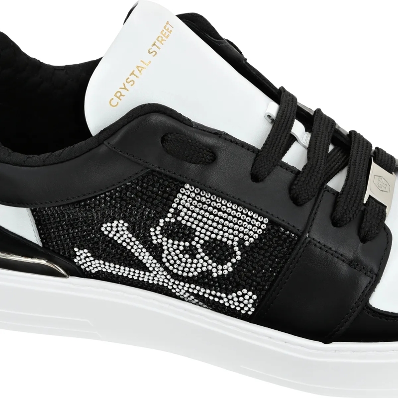 Philipp Plein Low-Top-Sneaker Low-Top Turnschuhe Skull Mit Schmucksteinen schwarz(Image 4)