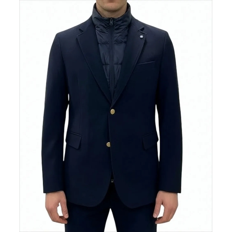 Manuel Ritz Blazer Single-Breasted Deep Blue Blazer With Removable Li Black