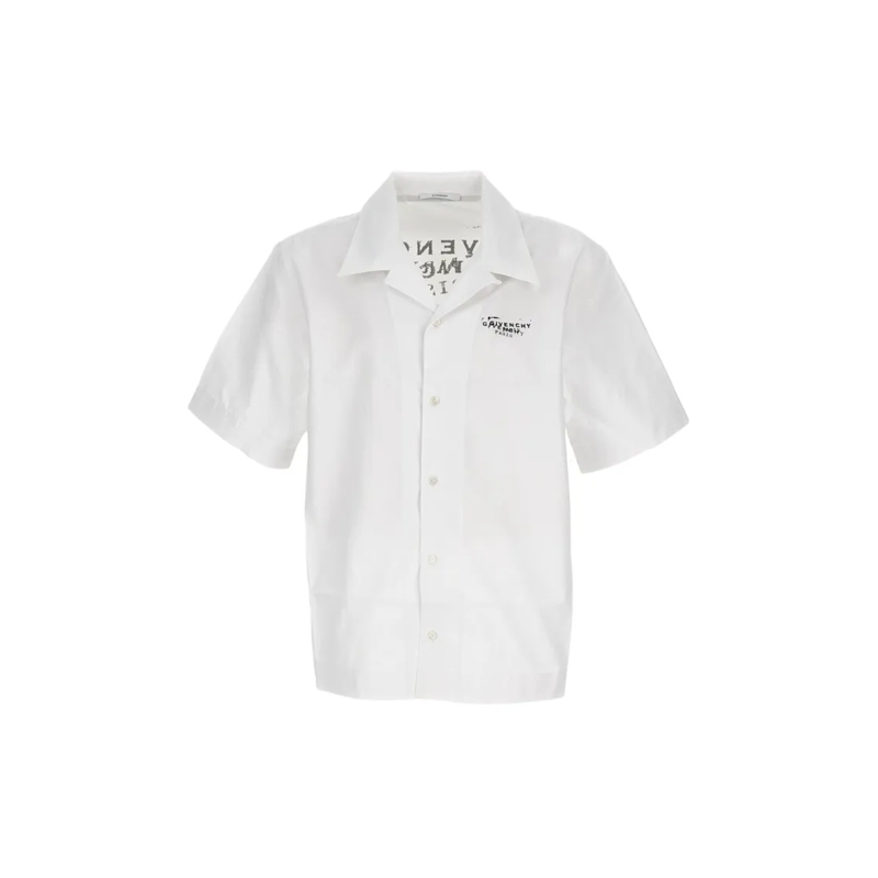 Givenchy Overhemd Bowling Shirt With Chest Print Neutrals
