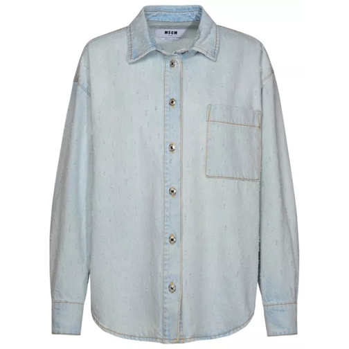 MSGM  Light Blue Denim Shirt Blue