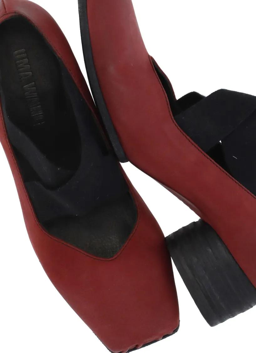 Thumbnail - Uma Wang Low-Top Sneaker - Bordeaux Leather Shoes - Gr. 38 (EU) - in Rot - für Damen