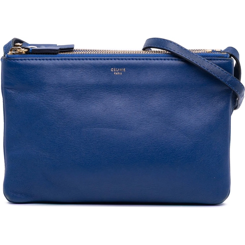 Celine Schultertasche Small Lambskin Trio Crossbody blau