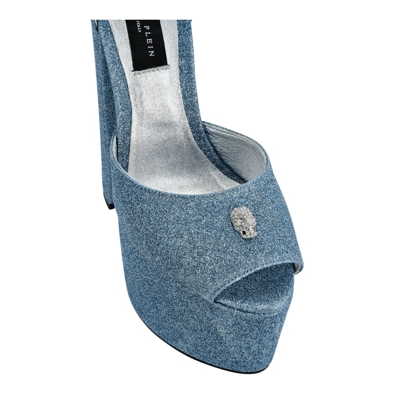 Philipp Plein Riemchensandalen Sandaletten hell-blau
