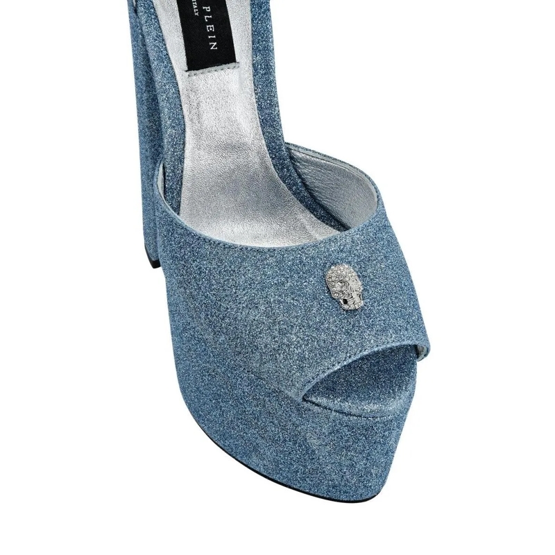 Philipp Plein Riemchensandalen Sandaletten hell-blau(Image 4)