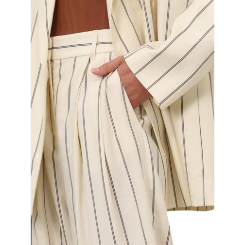 Zimmermann Pantalons Barrel Striped Pants beige