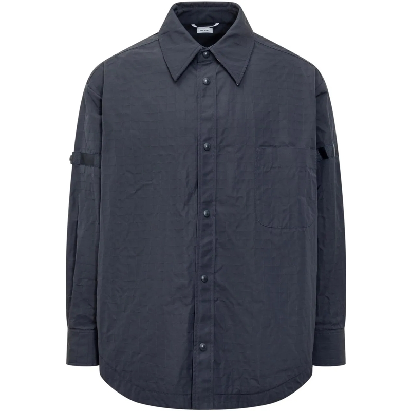 Thom Browne Haut décontracté Camicia Oversize con Cuciture dunkelblau