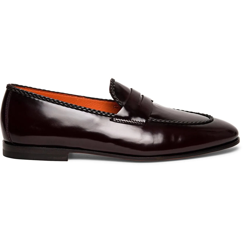 Santoni Mocassin Men?s leather penny loafer weiß