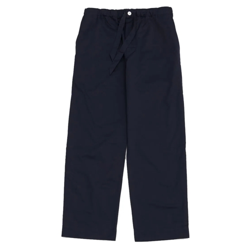 Tekla  Navy Satin Pajama Bottoms Blue