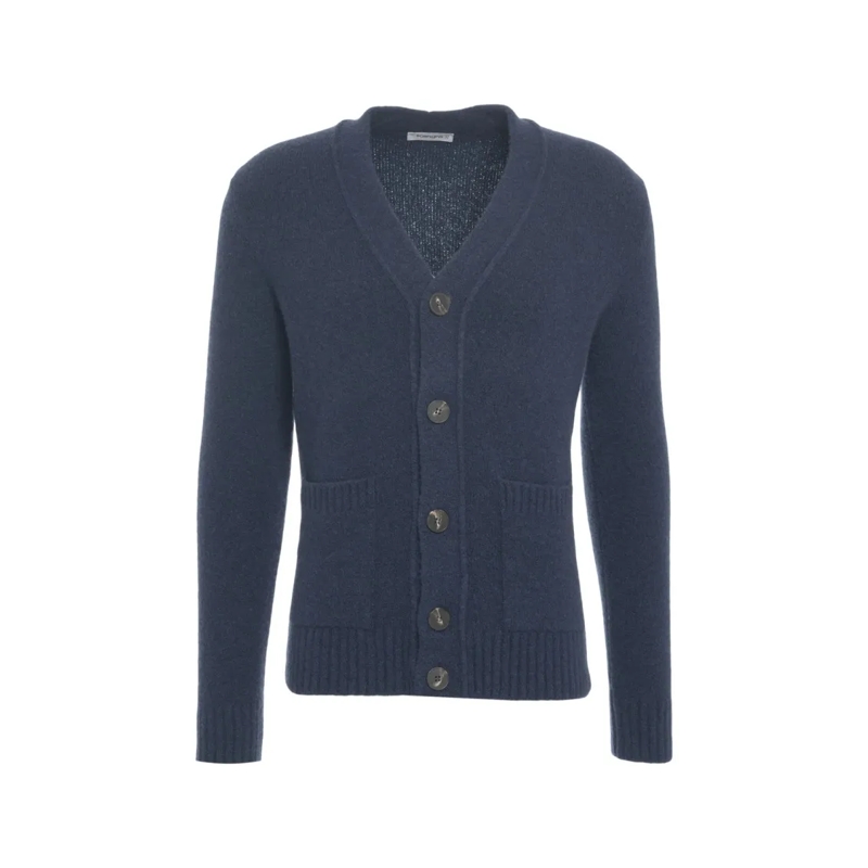 Kangra Strickjacke Cashmere Cardigan With Classic V-Neck And Function Grey