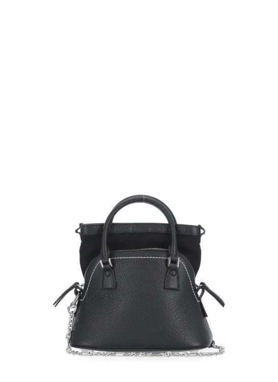 Maison Margiela Shopper - Black Pebbled Leather Shoulder Bag And - Gr. unisize - in Schwarz - für Damen