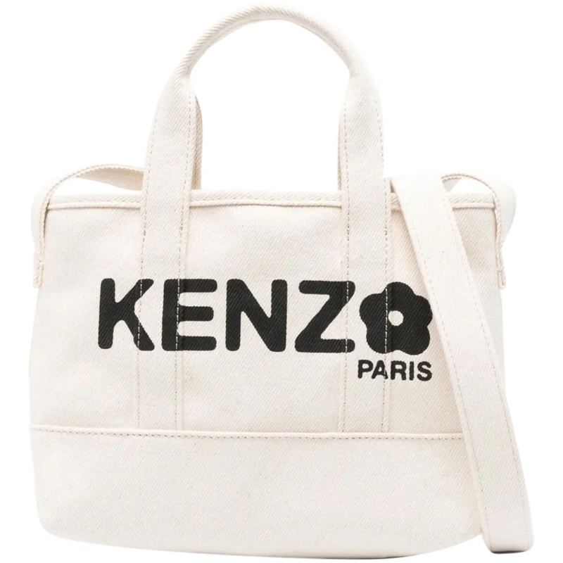 Kenzo Tote Boke Flower Logo Tote Bag Neutrals