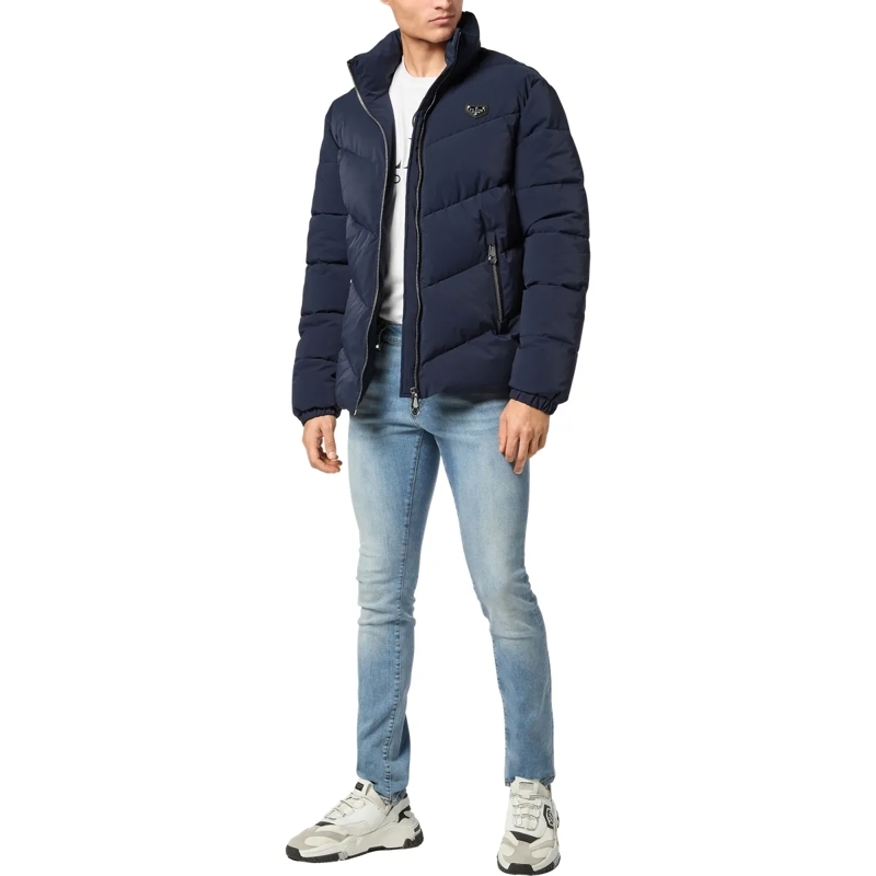 Philipp Plein Lederjacke Jacke dunkel-blau(Image 5)