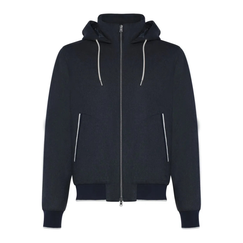 Herno  Cashmere And Silk Blend Hooded Herno Jacket Black