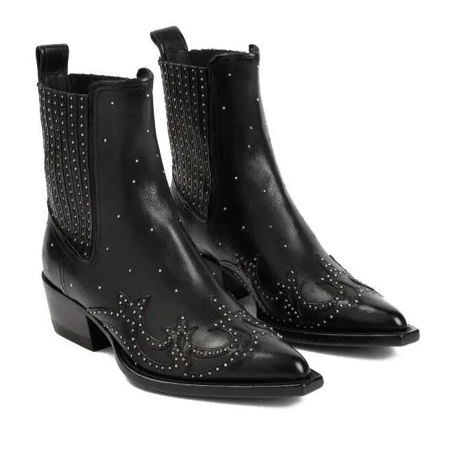 Golden Goose Stiefel - Debbie Black Cow Leather Beatles Boots - Gr. 36 (EU) - in Schwarz - für Damen