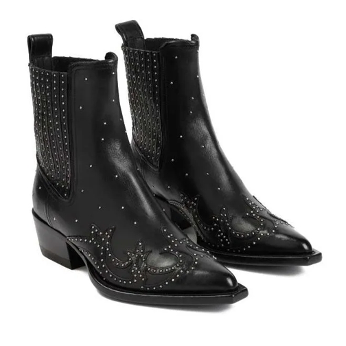 Golden Goose Debbie Black Cow Leather Beatles Boots Black Stiefel