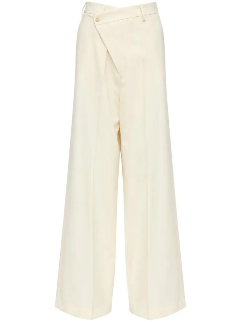 Thumbnail - MM6 Maison Margiela - Light Beige Trousers With Off-Centre Fastening - Größe 38 - beige