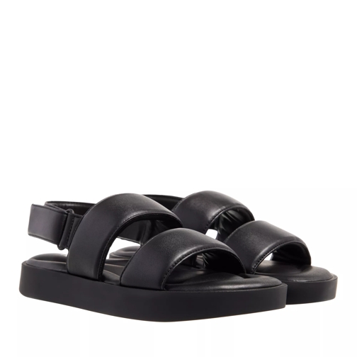 INUIKII Padded Velcro Black Sandale