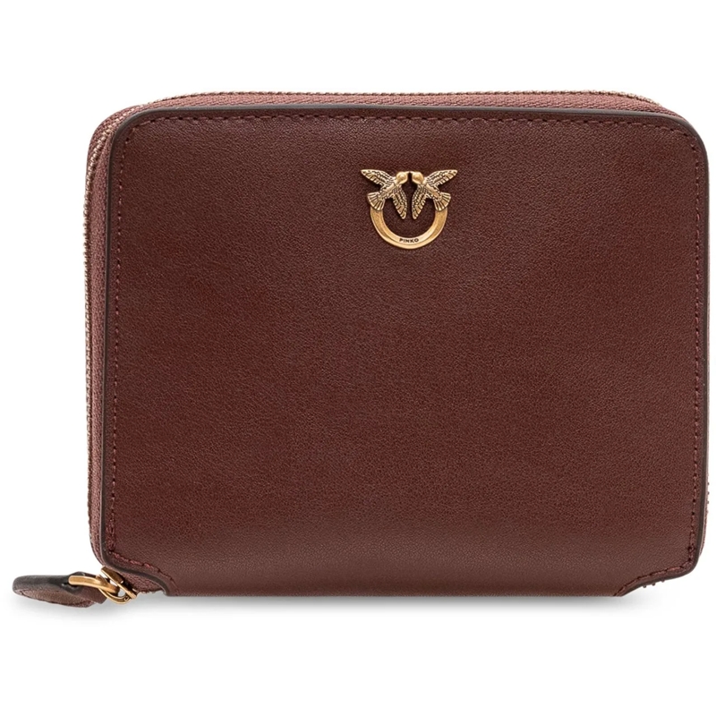 Pinko Geldbörse Portafoglio Zip Around con Logo Frontale braun