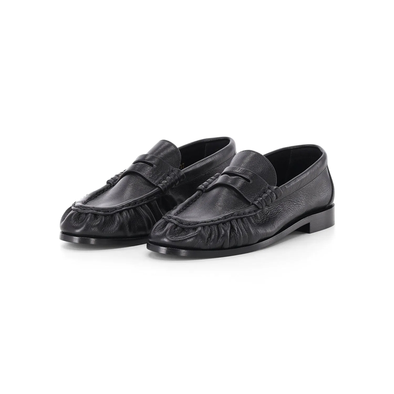 Saint Laurent Chaussures à lacets Loafer aus Leder schwarz