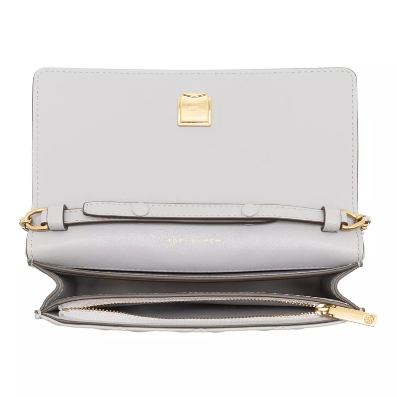 Tory Burch Wallet On A Chain Fleming Soft Chain Wallet Bay Gray(Image 5)