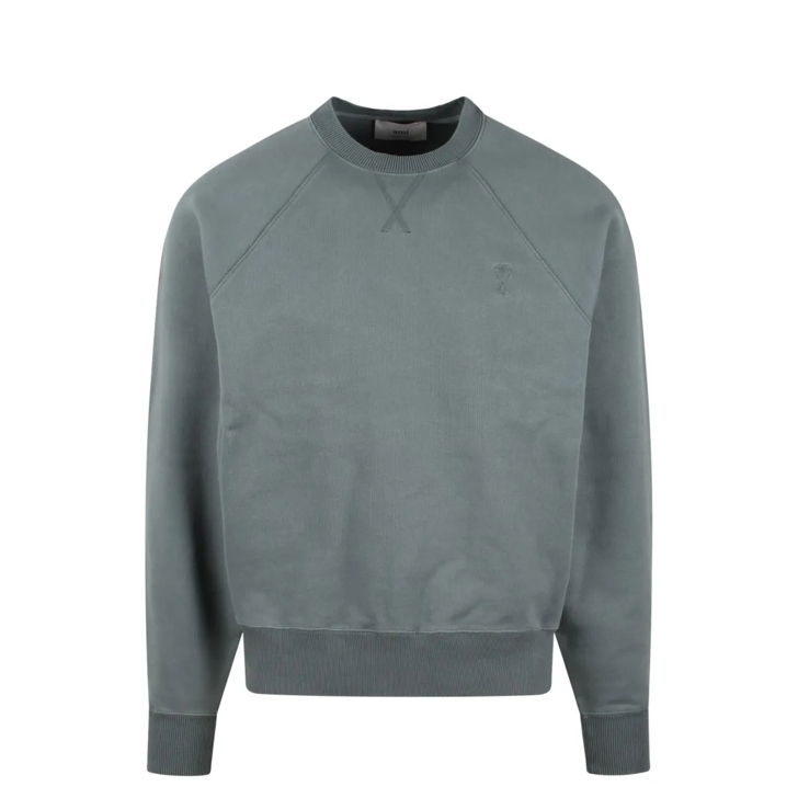 AMI Paris Grey Crewneck Sweatshirt Grey Sweatshirts