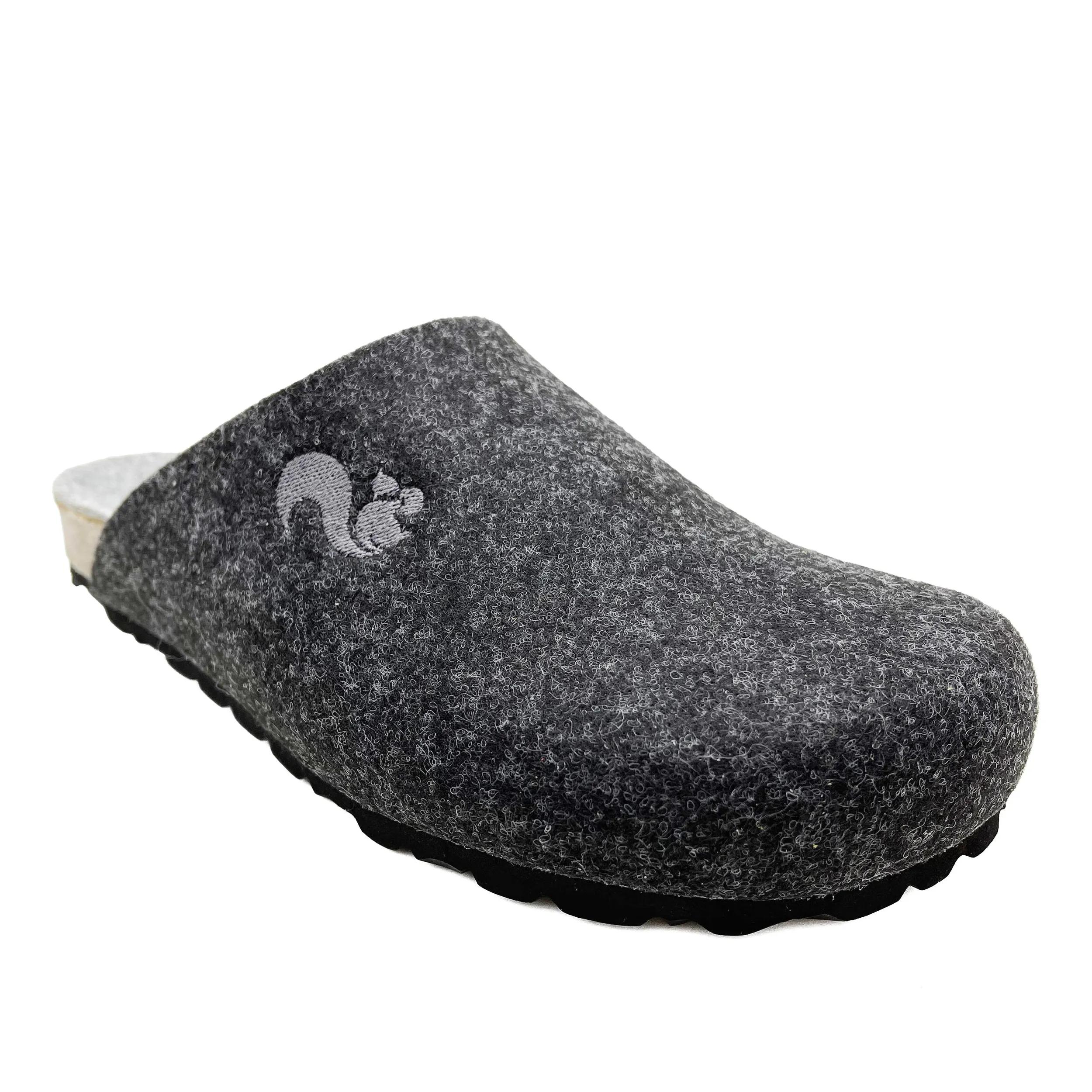 thies Sneakers - thies 1856 ® Recycled PET Bio Clog vegan anthracit - Gr. 36 (EU) - in Grau - für Damen