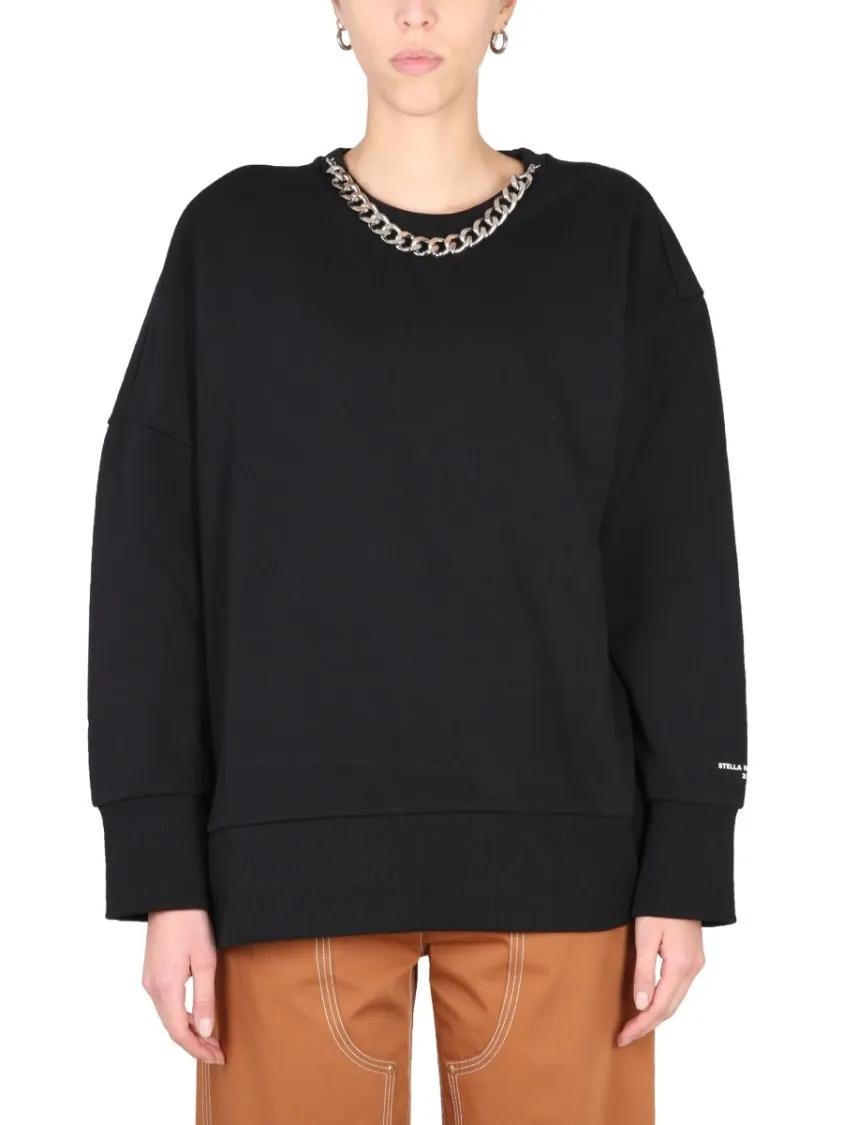 Thumbnail - Stella McCartney - Sweatshirt With Distinctive Chain Detail - Größe 38 - schwarz
