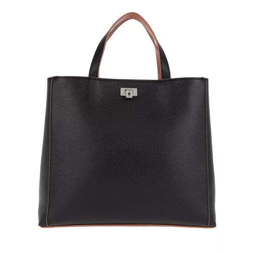 Coccinelle Tahlia Soft Handle Bag Noir/Argile Rymlig shoppingväska