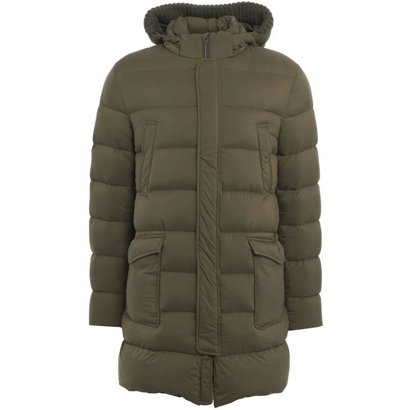 Herno Daunenjacke Woven Half Coat Green