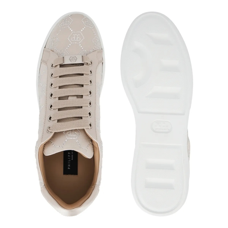 Philipp Plein Low-Top-Sneaker Entdecken Sie die Einzigartigkeit dieser funkelnde beige(Image 4)