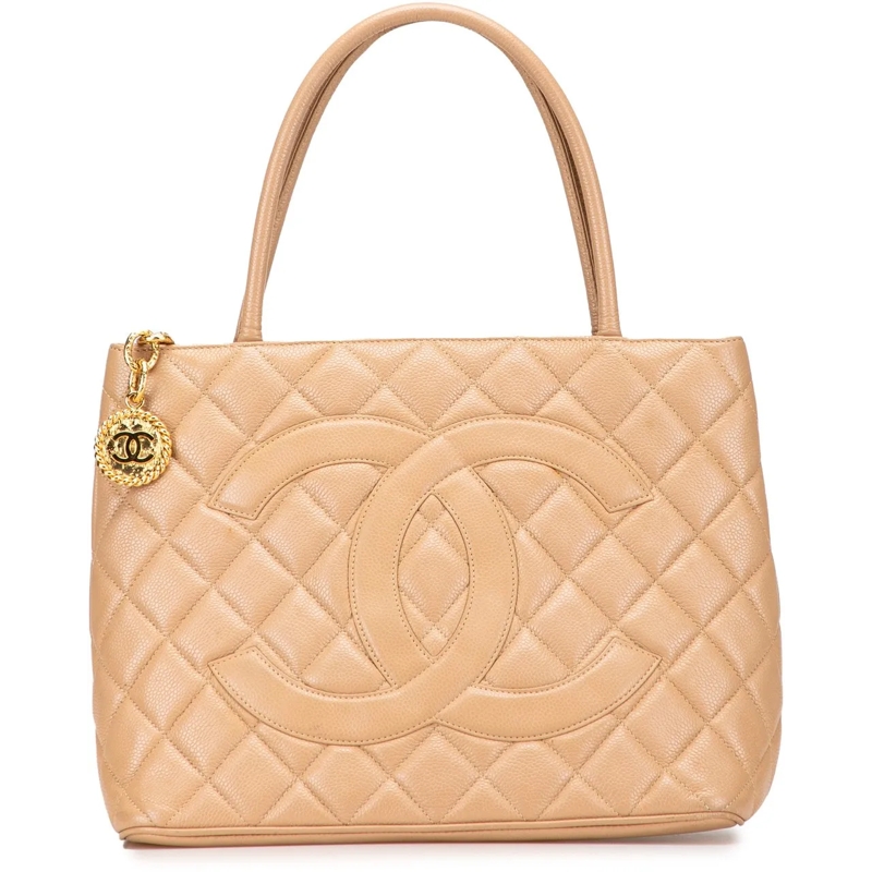 Chanel Shopper Caviar Medallion Tote braun