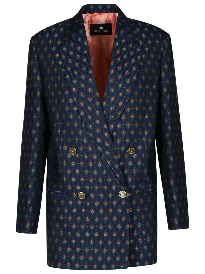 Etro - Blue Wool Blend Blazer - Größe 42 - blau