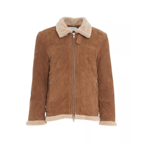 Bully Brown Leather Shearling Jacket Brown Giacche in pelle