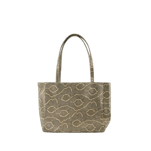 Chylak Wide Shopper Bag - Leather - Printed Grey Tote