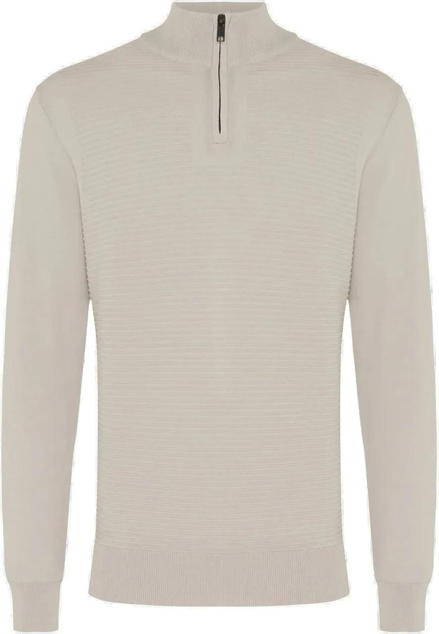 Thumbnail - GENTI - Genti Turtle Zip Ls Truien Beige K1146-3260 - Größe M - beige