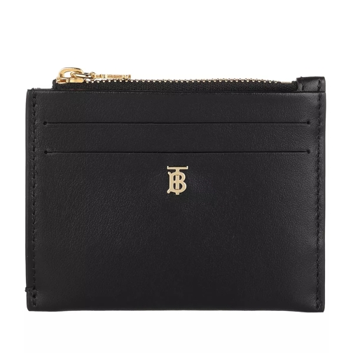 Burberry Zip Card Case Leather Black Porta carte di credito